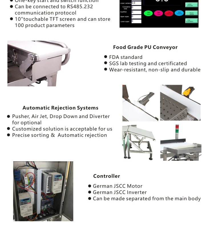 Juzheng in Motion Clamping Conveyor Bottles Automatic Dynamic Checkweigher Conveyor