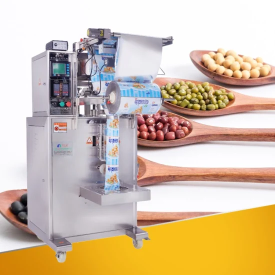 Gránulo automático de frutas secas, nueces, semillas de frijol, hojas secas, azúcar, chocolate, papas fritas, palomitas de maíz, bocadillos, Vffs, embalaje vertical, máquina de envasado